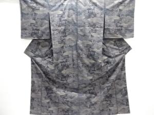 未使用品　祭風景模様織り出し本場泥大島紬着物(9マルキ)